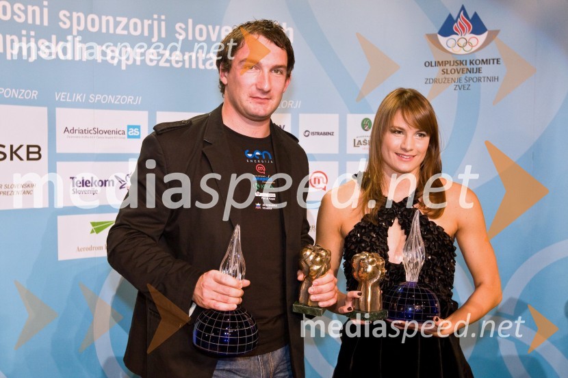 Primož Kozmus, atlet in športnik leta 2008 (dobitnik zlate medalje na OI v Pekingu) in Sara Isakovič, plavalka in športnica leta 2008 (dobitnica srebrne medalje na OI v Pekingu)Športnik leta 2008