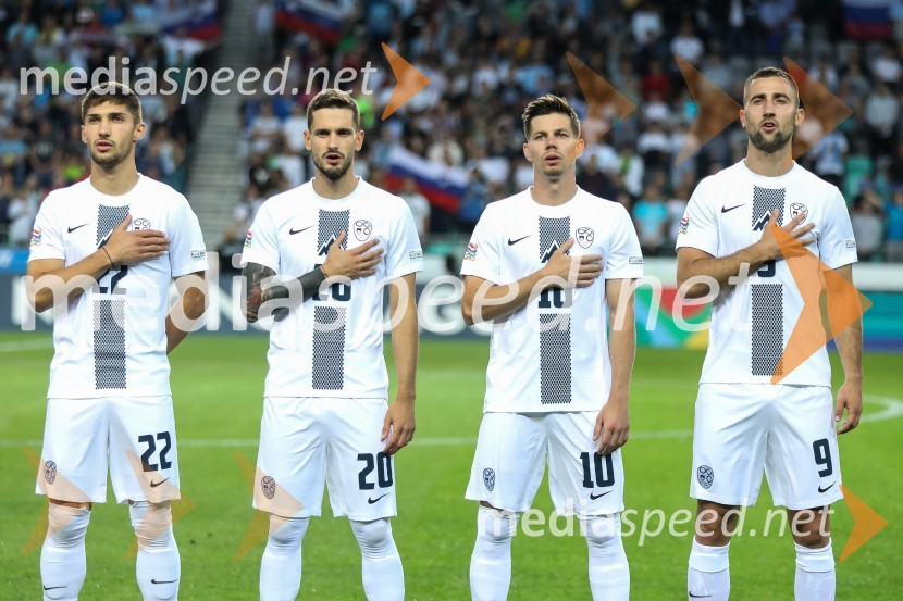  Adam Gnezda Čerin, nogometaš, NK Domžale;  Petar Stojanović, nogometaš, GNK Dinamo Zagreb;  Miha Zajc, nogometaš, Fenerbahče SK;  Andraž Šporar, nogometaš, ŠK Slovan BratislavaLiga narodov: Slovenija - Švedska