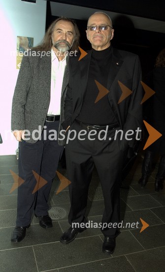 Dragan Bulič, glasbeni urednik Vala 202 in Kostja GatnikKostja Gatnik, odprtje razstave