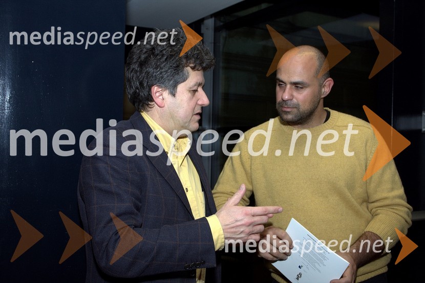 prof. Igor Merkjavič, inštitut Jožef Štefan in dr. Kounavakis Stelios, prof. na inštitutu Jožef ŠtefanKostja Gatnik, odprtje razstave