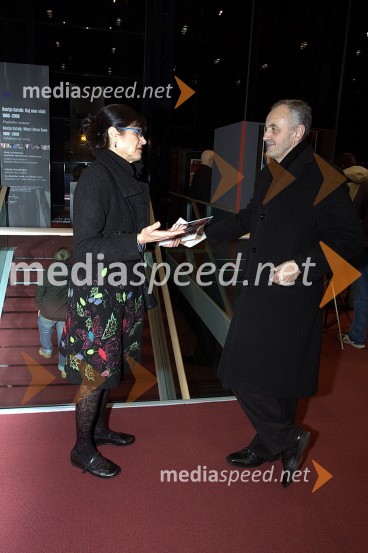 Maja Boh, igralka in Zdenko Kodrič, pisateljKostja Gatnik, odprtje razstave