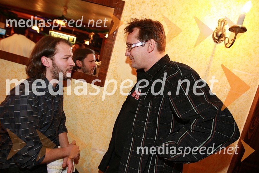 Aleksander Pešut - Schatzi, bobnar in Smiljan Kreže, organizator koncertaMagnifico, božični koncert