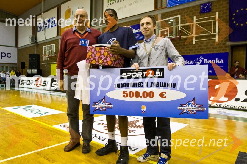 Ivo Daneu, nekdanji košarkar, Terence Hudley, zmagovalec tekmovanja v zabijanju in ...Dan slovenske košarke