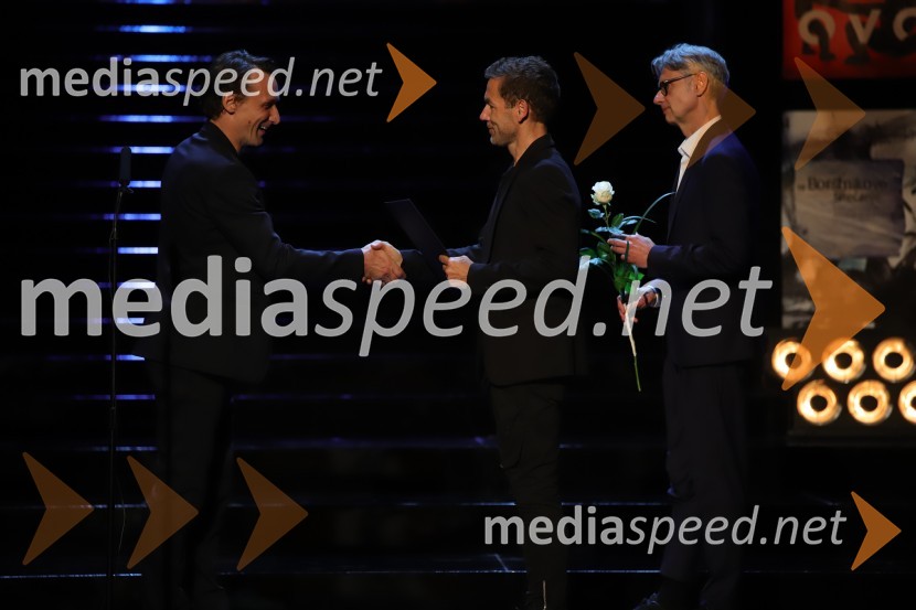  Marko  Mandić, igralec;  Aleš Novak, umetniški direktor Festival Borštnikovo srečanje;  Primož Ekart, igralec, režiserZaključek 57. festivala Borštnikovo srečanje