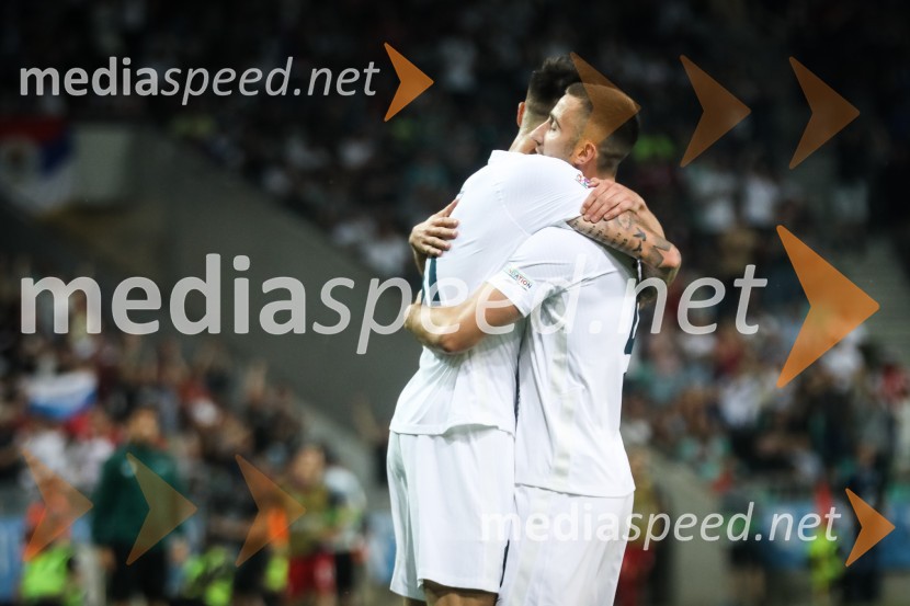  Benjamin Šeško, nogometaš;  Andraž Šporar, nogometaš, ŠK Slovan BratislavaNogometna tekma Slovenija-Srbija