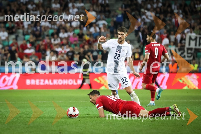  ... ;  Adam Gnezda Čerin, nogometaš, NK DomžaleNogometna tekma Slovenija-Srbija