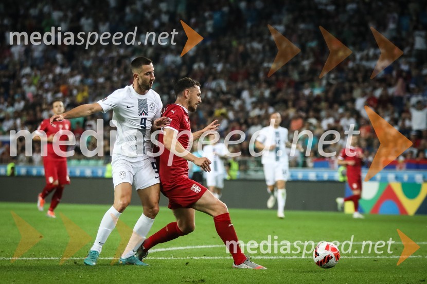  Andraž Šporar, nogometaš, ŠK Slovan BratislavaNogometna tekma Slovenija-Srbija