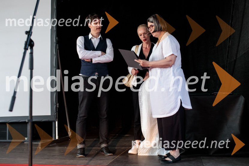  Jurij Drevenšek, igralec;  Rosana Hribar, plesalka, predstojnica sodobne katedre Akademije za ples;  ... Filmski festival Krafft 2022, otvoritev