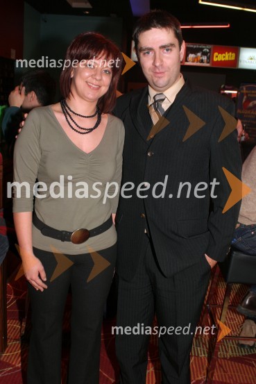 Diana Sobočan, voditeljica Radia Fantasy in Andrej Bošnjak, direktor poslovne uprave družbe EngrotušBowling zvezd, finale Planet Tuš Celje