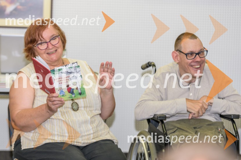  Milena Pivec, direktorica Založbe Pivec;  Luka  Prosnik, pesnik in pisateljLeopoldove živahne tačke, predstavitev knjige Luke Prosnika