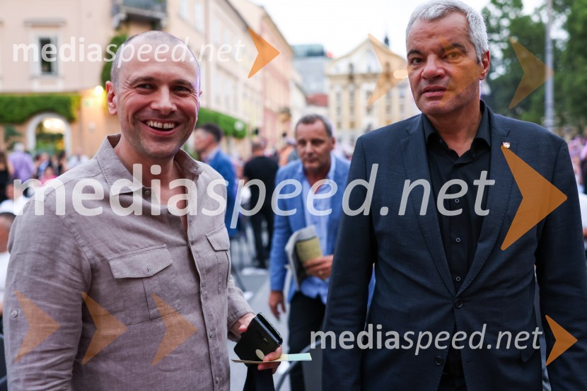  Blaž Brodnjak, predsednik uprave NLB;  Aleksander Saša Arsenovič, župan, Mestna občina MariborPoletna noč, otvoritev jubilejnega 70. Ljubljana Festivala