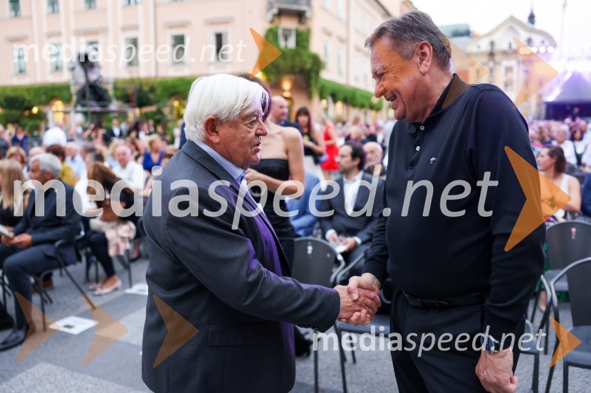  Milan Kučan, nekdanji predsednik Republike Slovenije;  Zoran Janković, župan, Mestna občina LjubljanaPoletna noč, otvoritev jubilejnega 70. Ljubljana Festivala