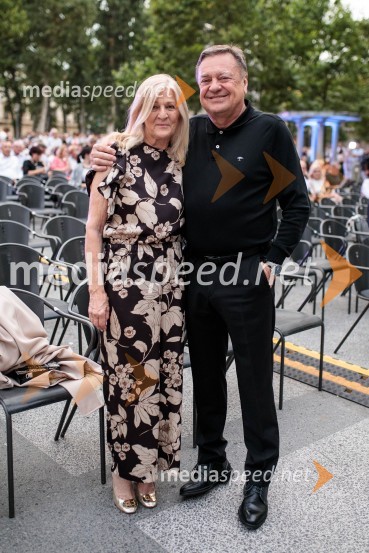  Mija Janković, soproga Zorana Jankovića;  Zoran Janković, župan, Mestna občina LjubljanaPoletna noč, otvoritev jubilejnega 70. Ljubljana Festivala