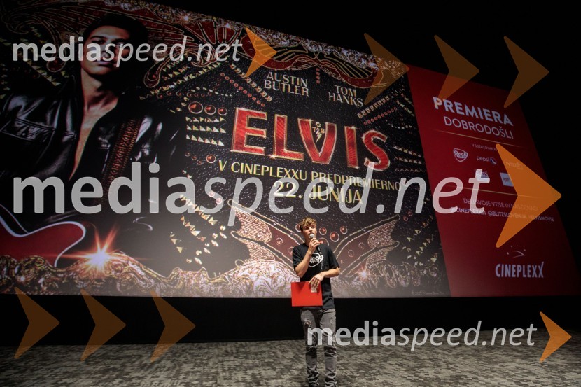  Klemen Kopina, speaker, MCPremiera filma Elvis, Cineplexx Ljubljana