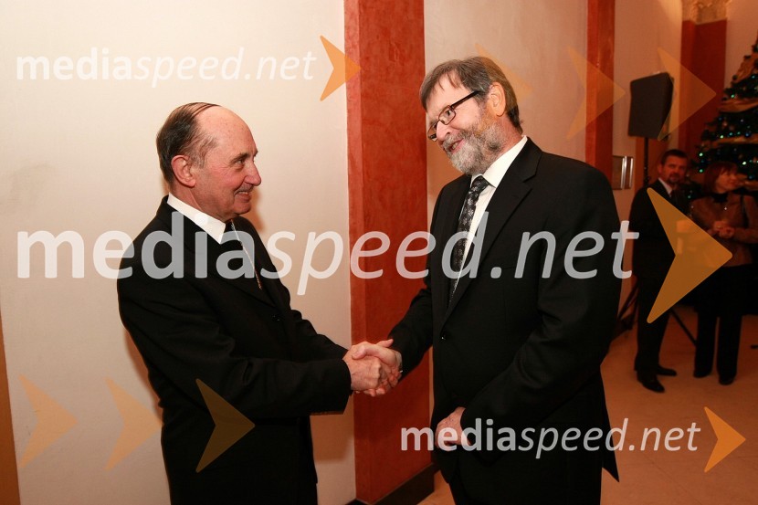 Dr. Franc Kramberger, mariborski nadškof in metropolit ter prof. dr. Ivan Rozman, rektor Univerze v MariboruPonovoletni sprejem rektorja Univerze v Mariboru