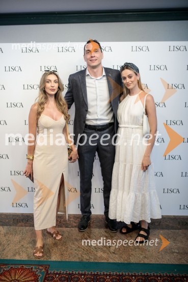  Nina  Retar;  Marko Ninčević, generalni direktor podjetja Lisca;  Lara Begič, modna blogerkaModna revija Lisca za pomlad-poletje 2023: Hedonizem, ljubezen in uporništvo