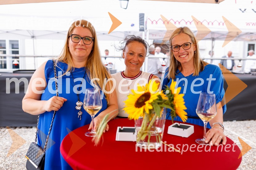  Sanja Gnjatovič;  Saša Krč, direktorica družbe Domplan, d. d.,;  Mateja Mavrič, Domplan d.d.Kranjska dolga miza 2022, Zeleni kulinarični dogodek