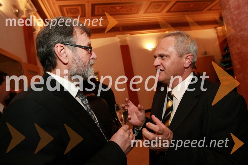 Prof. dr. Ivan Rozman, rektor Univerze v Mariboru in Branko Marinič, poslanec (SDS)Ponovoletni sprejem rektorja Univerze v Mariboru