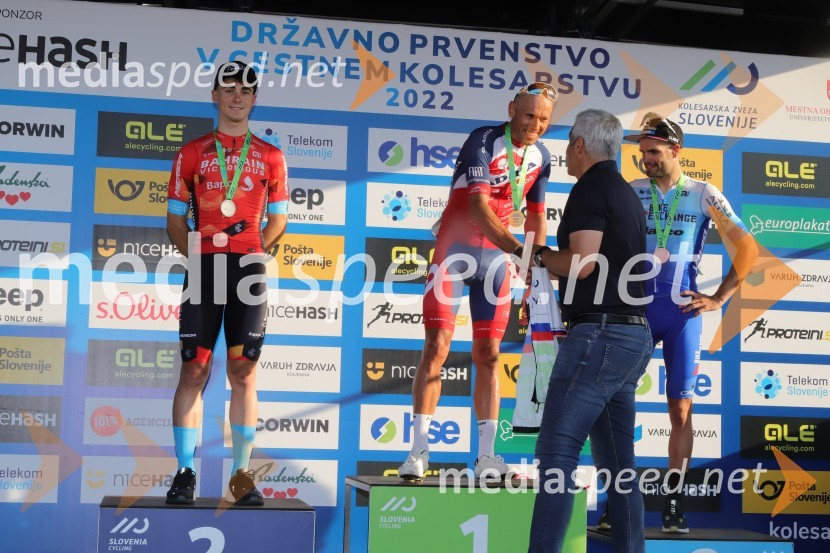  Matevž Govekar, kolesar;  Kristijan Koren, kolesar;  Aleksander Saša Arsenovič, župan, Mestna občina Maribor;  Luka Mezgec, kolesarDržavno prvenstvo v kolesarstvu, Podelitev in koncert