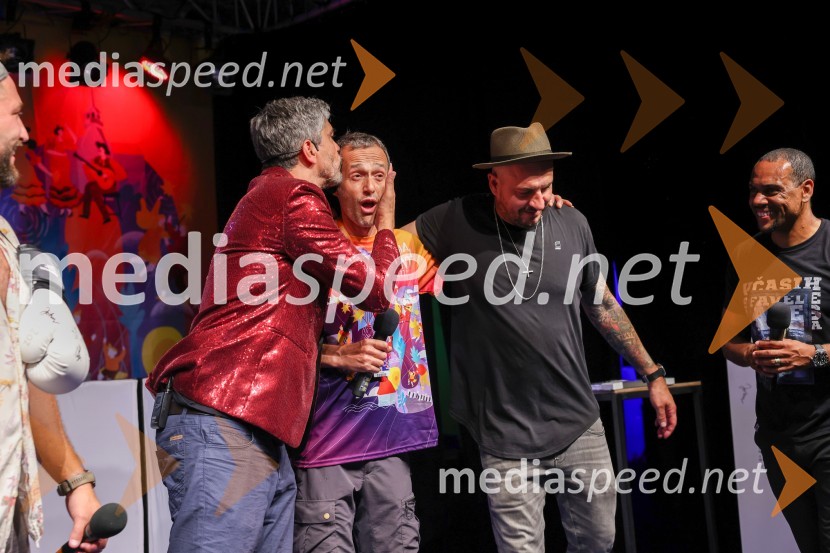  Bor Greiner, odgovorni urednik, Radio City;  Slavko Škvorc, producent;  Boštjan Čukur, raper, 6 Pack Čukur;  Marcos  Tavares, nogometaš, NK MariborAutsajderji, dobrodelni stand up roast