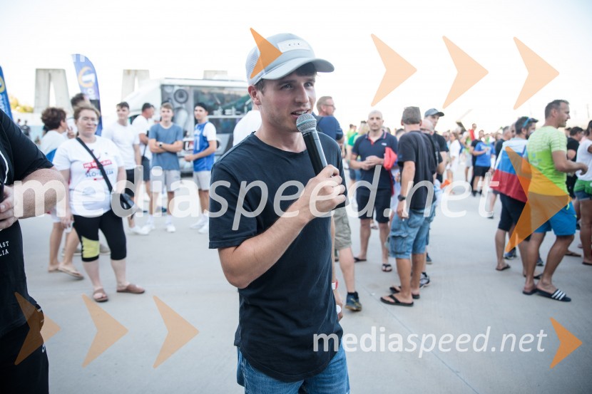  Klemen Kopina, speaker, MCKošarkarska tekma Slovenija -  Hrvaška