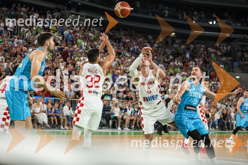  Mike Tobey, košarkaš;  Roko Rogić, košarkaš;  Mario Hezonja, košarkaš;  Zoran Dragić, košarkarKošarkarska tekma Slovenija -  Hrvaška