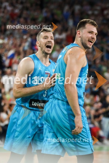  Goran Dragić, košarkar;  Luka  Dončić, košarkarKošarkarska tekma Slovenija -  Hrvaška