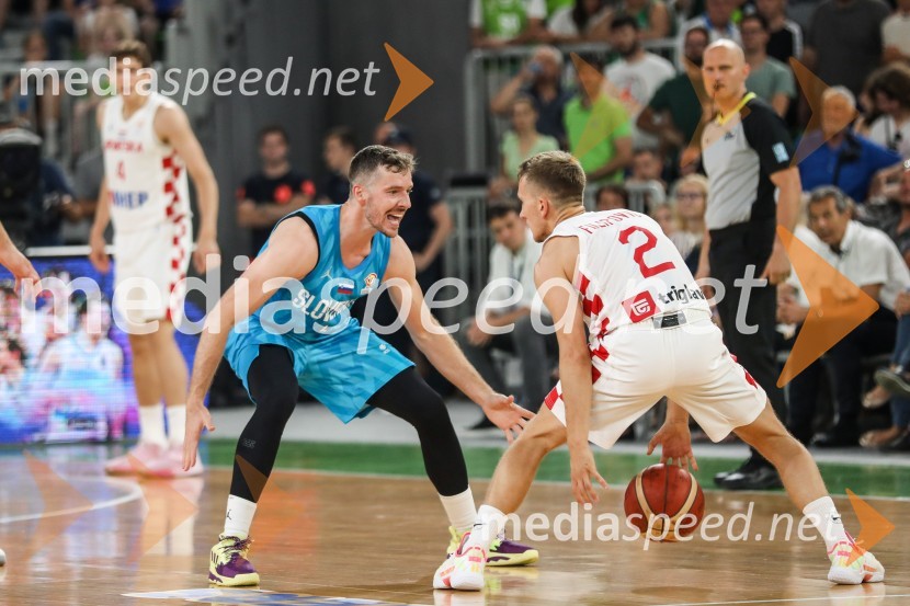  Goran Dragić, košarkar;  Goran Filipović, košarkarKošarkarska tekma Slovenija -  Hrvaška