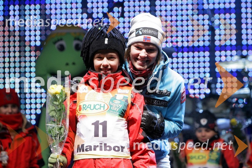 Nina Loeseth, smučarka (Norveška)Zlata Lisica, podelitev nagrad za veleslalom in žrebanje startnih številk za slalom