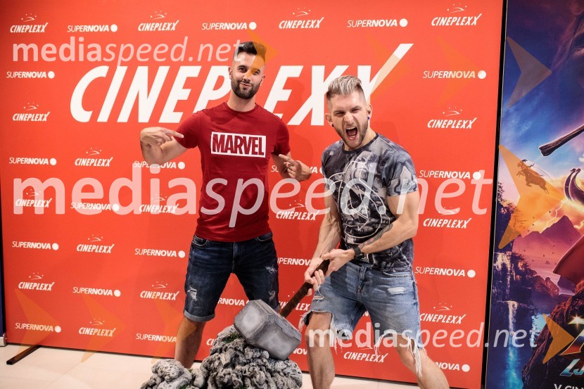  Luka Švigelj;  Klemen Bunderla, radijski voditelj, radio AktualVečer Superjunakov in premiera filma Thor: Ljubezen in grom v Cineplexxu