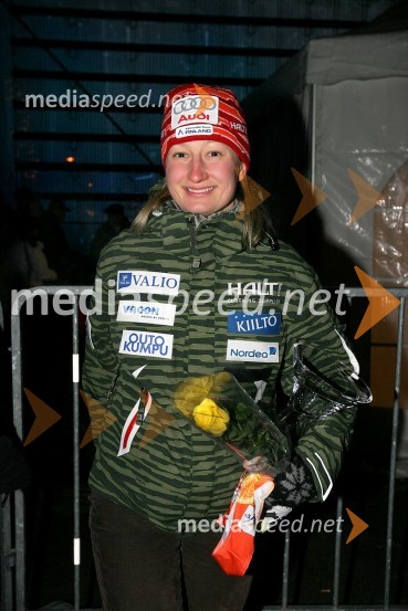 Tanja Poutiainen, smučarka (Finska)Zlata Lisica, podelitev nagrad za veleslalom in žrebanje startnih številk za slalom
