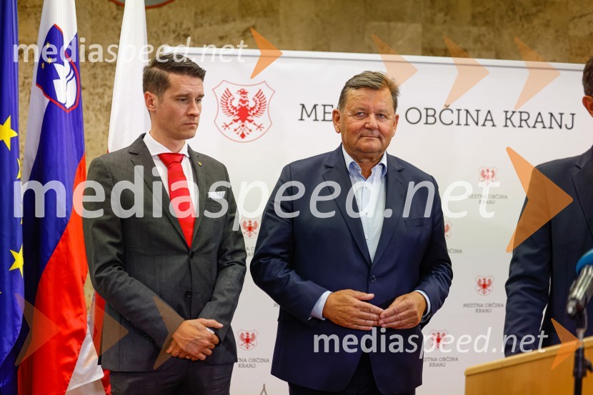  Janez Černe, podžupan Mestne občine Kranj; dr. Aleksander Jevšek, minister za razvoj in EU kohezijsko politikoDelovno srečanje treh ministrov v Kranju