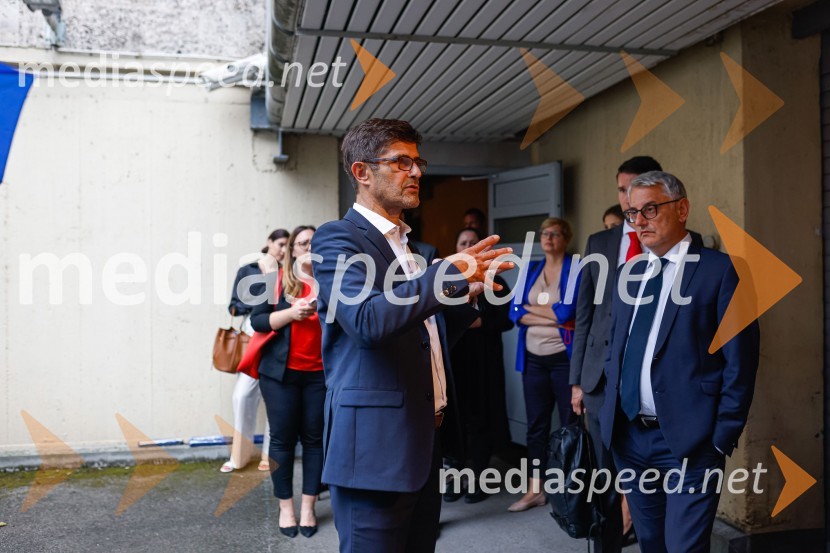  Matjaž Rakovec, župan Mestne občine Kranj;  Matjaž Han, minister za gospodarski razvoj in tehnologijoDelovno srečanje treh ministrov v Kranju