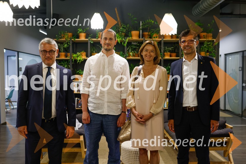  Matjaž Han, minister za gospodarski razvoj in tehnologijo;  Andraž Logar, CEO@3fs;  Tanja Fajon, podpredsednica vlade in ministrica za zunanje zadeve;  Matjaž Rakovec, župan Mestne občine KranjDelovno srečanje treh ministrov v Kranju