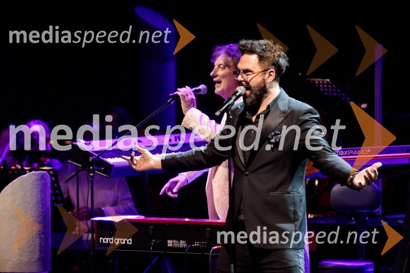  Tonči Huljić, skladatelj;  Petar Grašo, pevecMediterraneo Tonči Huljić in Petar Grašo, Festival Ljubljana 2022