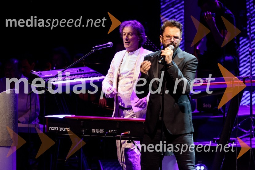  Tonči Huljić, skladatelj;  Petar Grašo, pevecMediterraneo Tonči Huljić in Petar Grašo, Festival Ljubljana 2022