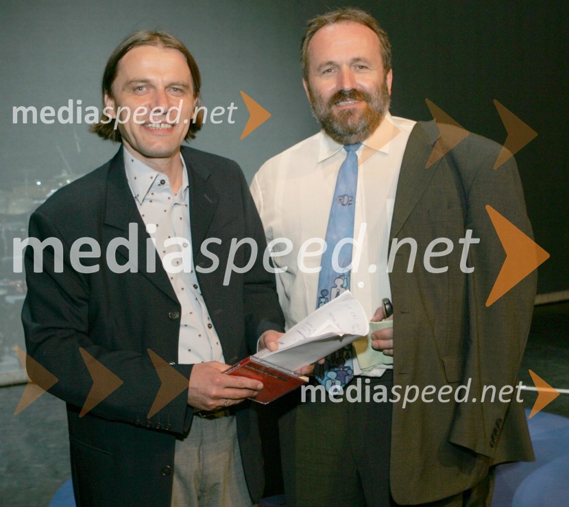 Bojan Labovič, režiser in Anton Petelinšek, odgovorni urednik Radia MariborLjudje RAZNO