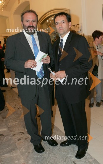 Anton Petelinšek, odgovorni urednik Radia Maribor in dr. Vojko Flis, predsednik Društva prijateljev radia Maribor 
Ljudje RAZNO