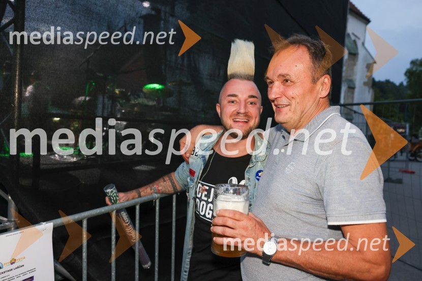  Dejan Krajnc, Dejan Dogaja;  Franc Zdolšek, župan, občina LaškoPivo in cvetje 2022, petek