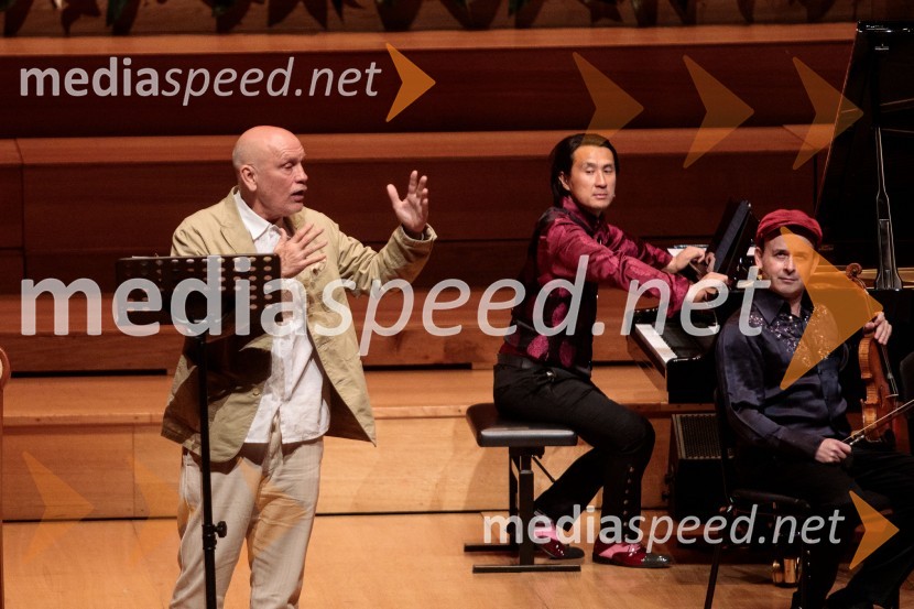  John Malkovich, igralec;  Hyung-ki Joo, pianist;  Aleksey Igudesman, violinistGlasbeni kritik John Malkovich, Festival Ljubljana 2022