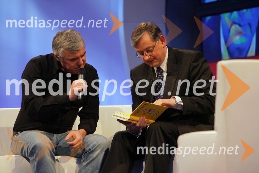 Zoran Predin, pevec in dr. Danilo Türk, predsednik Republike SlovenijePredsednik malo drugače, snemanje oddaje na RTS