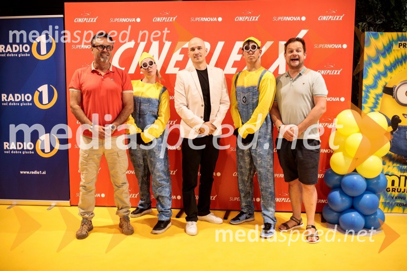  Jernej Kuntner, igralec;  Matevž Mueller, sinhronizator;  Primož Forte, igralecMala rumena bitja s hlačami na naramnice napolnila Cineplexx