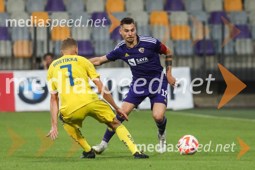  Santeri Hostikka, nogometaš, HJK Helsinki;  Gregor  Sikošek, nogometaš, NK MariborNogometna tekma NK Maribor - HJK Helsinki