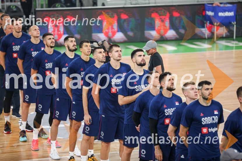 Pripravljalna košarkarska tekma Slovenija - Srbija