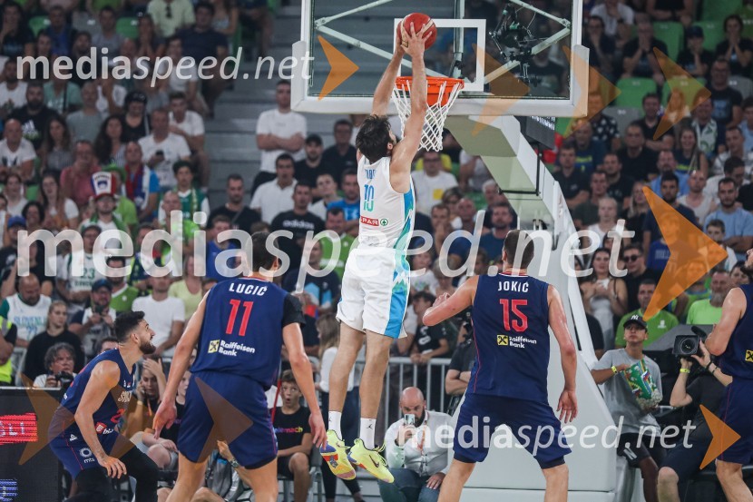 Pripravljalna košarkarska tekma Slovenija - Srbija