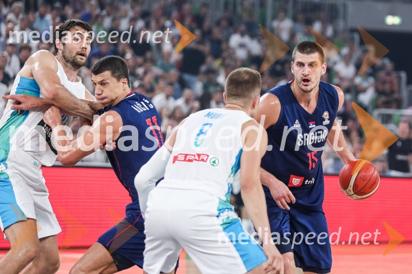 Pripravljalna košarkarska tekma Slovenija - Srbija