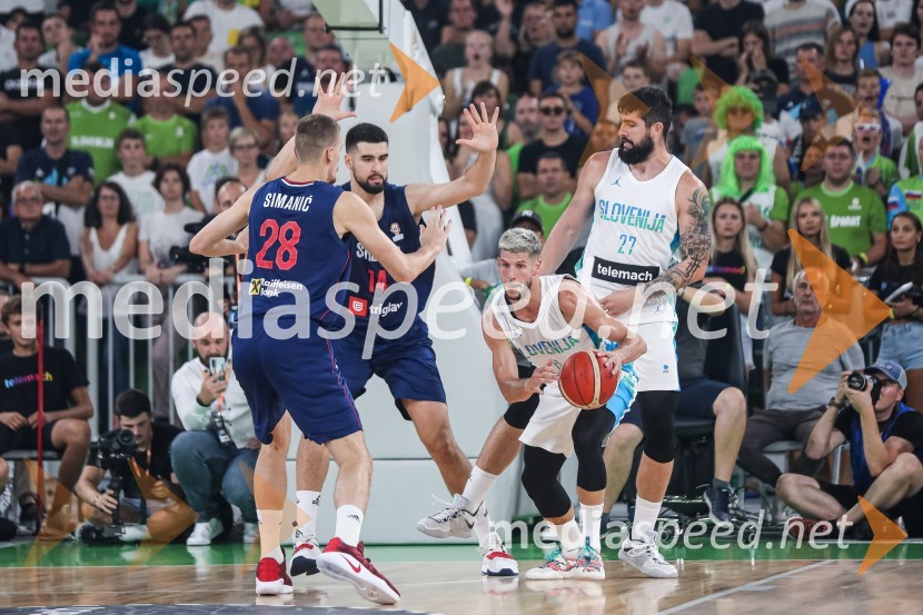 Pripravljalna košarkarska tekma Slovenija - Srbija