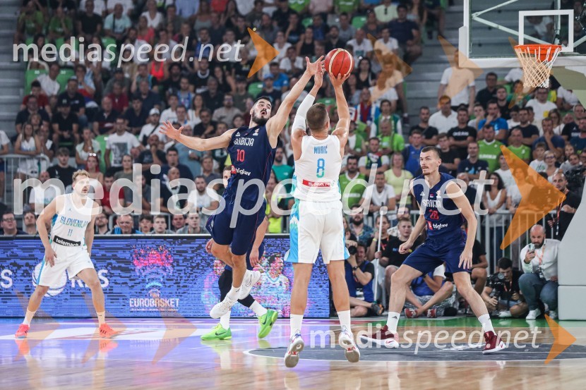 Pripravljalna košarkarska tekma Slovenija - Srbija