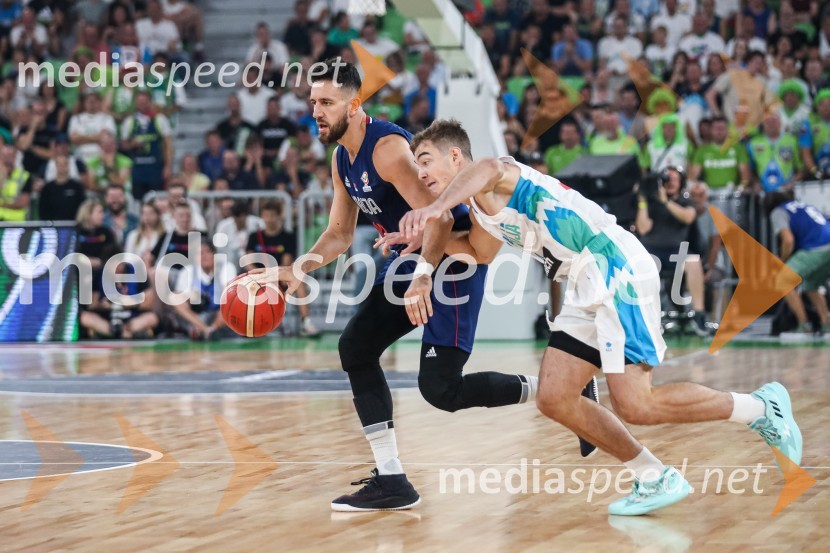 Pripravljalna košarkarska tekma Slovenija - Srbija