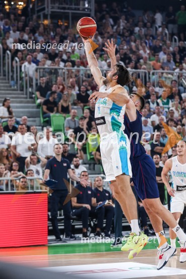 Pripravljalna košarkarska tekma Slovenija - Srbija